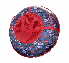 Санки надувные - тюбинг Luxury Snow, модные бренды, нашивки синие, диаметр 75 см. (RT, 4499RT)